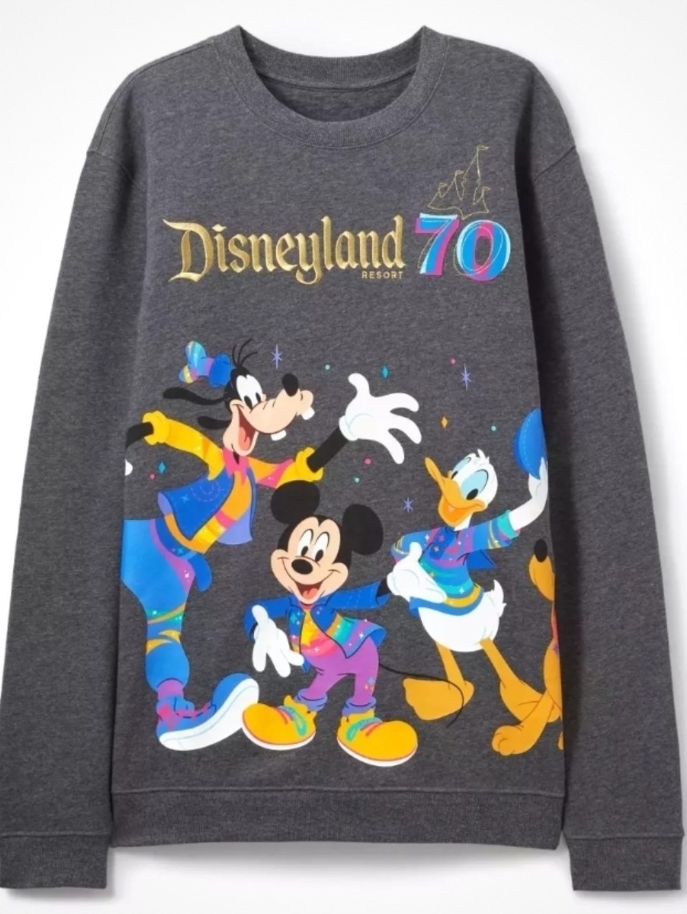 DisneyParks DISNEYLAND 70th Celebration Mickey & Friends Sweatshirt Sz Large NWT